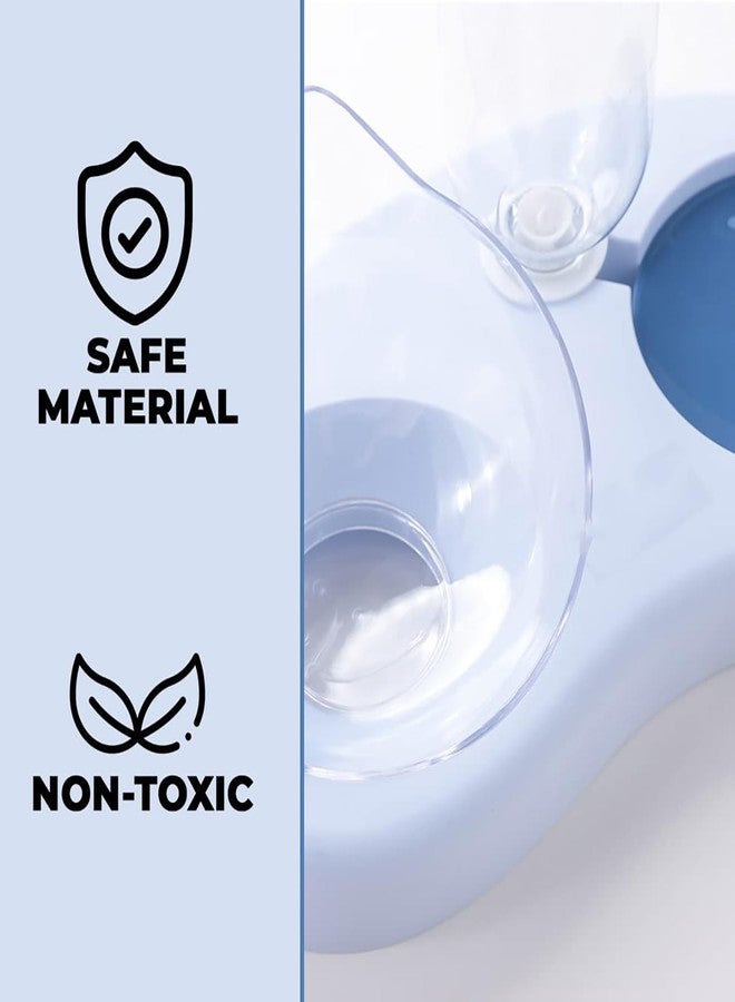 Homestic 2-in-1 Cat & Dog Bowl Set with Replaceable Water Bottle|Automatic Refill Cat Bowl|Premium PP Plastic|Non-Toxic|Suitable for Small & Medium Pets|PT008B|Blue - Image 3